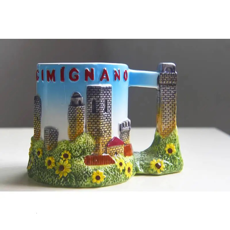 Creative Roman Italian Pizza Ceramic Cup Leaning Tower of Pisa Ceramics Coffee Cup Milk Coffee Cup Beverages Birthday Gift 241108