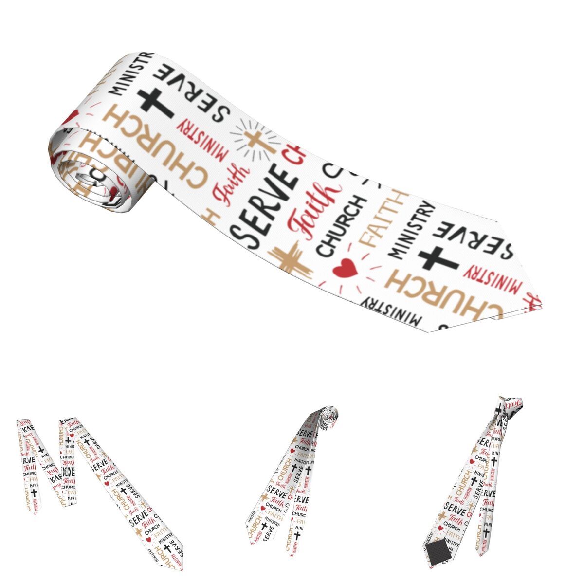 Christian Words Faith Church Ministry Serve Biblical Necktie Men Women Slim Polyester 8 cm Neck Tie for Men Accessories 17a46