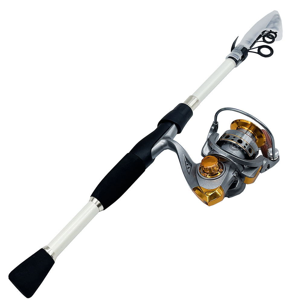 GHOTDA Ultra-light Telescopic Lure Rod 1.6 -2.4 M with 5.2:1 High Speed Spinning Metal Fishing Reel 1000-4000 Series Group