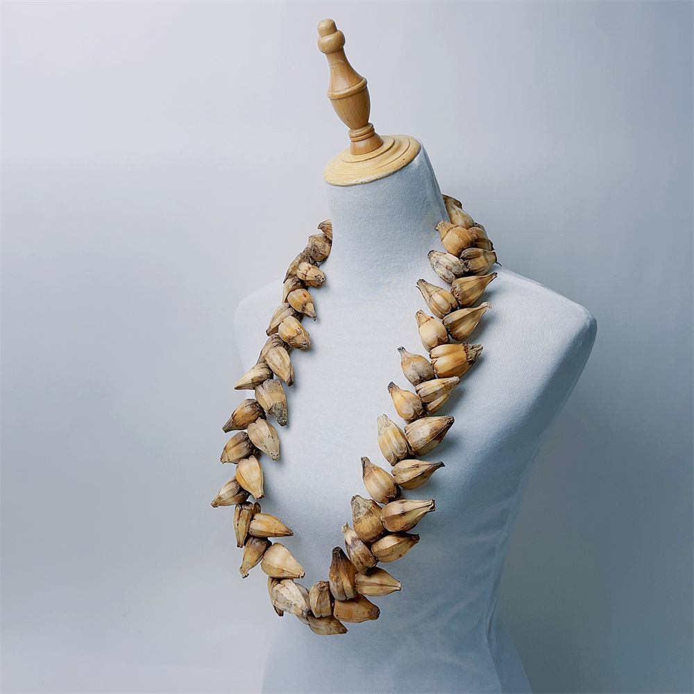 Samoan Mens Traditional Natural Ula Fala Necklace Formal Ocns Handmade Ceremonial Necklace Chic Women Brown Accessories b0a15