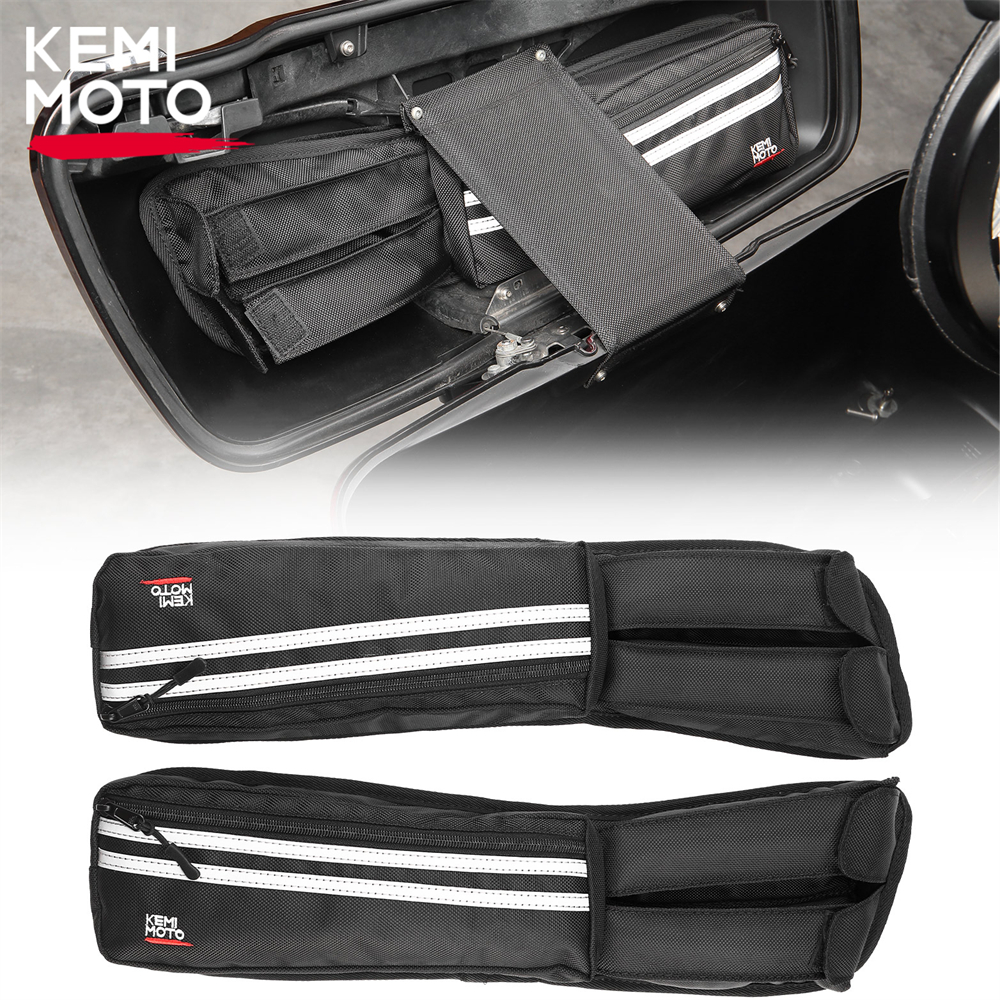 Motorcycle Saddlebag Lid Storage Bag Organizers 2 Pack for Touring Street King Road Electra Glide FLH 2014-2023