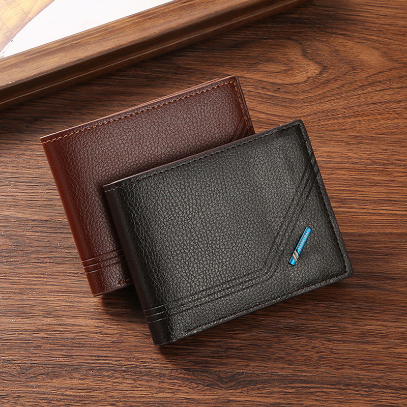 Minimalist Soft PU Wallet For Men Vintage Foldable Money Change Pouch Credit Card Holders Slim Short Wallet