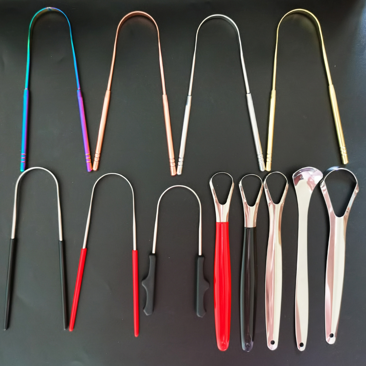 Stainless Steel Tongue Scarper cleaners for oral hygiene gratte langue tounge Scrapper Toothbrush Tongue Scraper Cleaning Brush