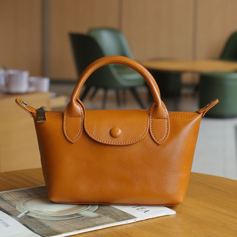 New 100% Genuine Leather Handbags For Office Women Many Pockets Shell Bags Hit Colors Tote Purse d6a4