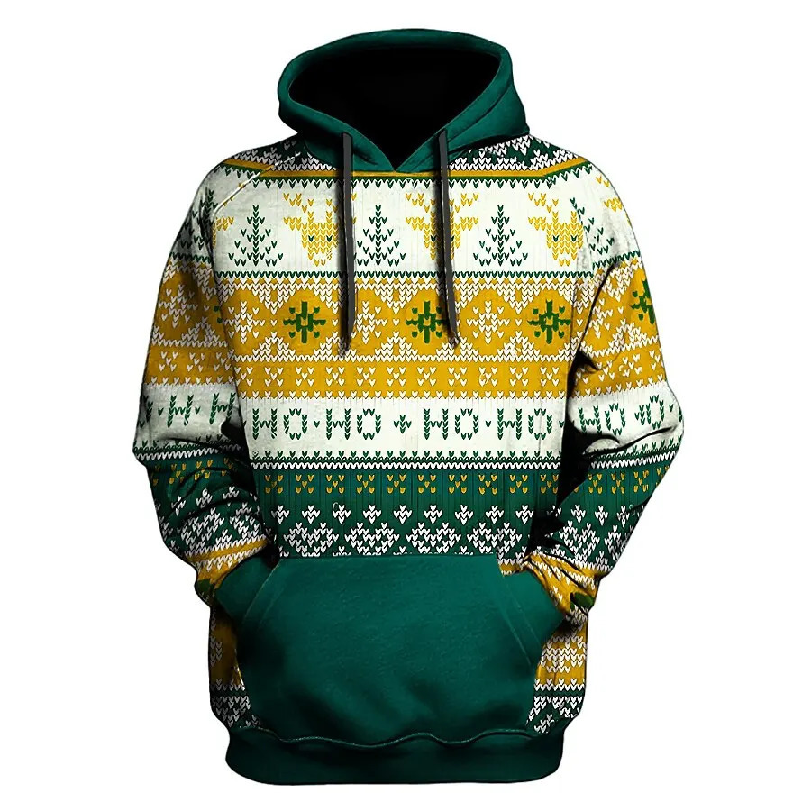 Christmas Mens Hoodie Print Sweatshirts For Men Harajuku Hooded Shirt Pullover Casual Clothes Streetwear Top Clothing 241111