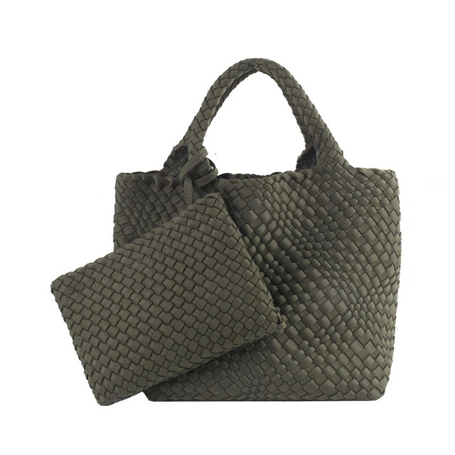 Hot Sale New Neoprene PU Beach Large Capacity Woven Handbag Handmade Knitted Bag Velour Cartoon BagVoyage