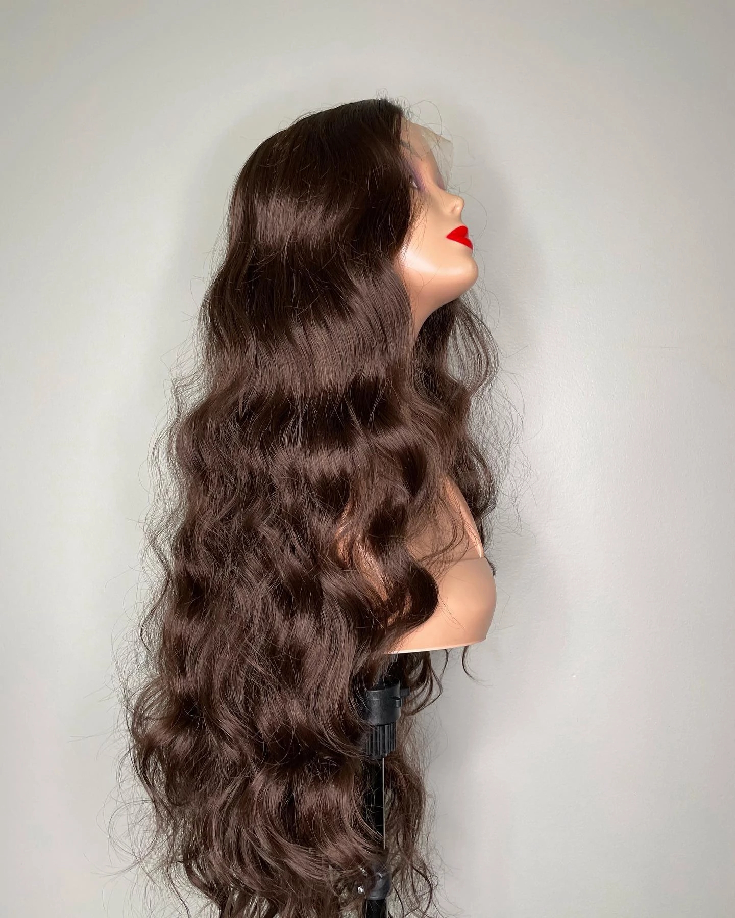 Synthetic Hair Lace Front Wig Chocolate Brown Deep Wave for Women Heat Resistant Fiber Hairline Drag Cosplay Baby Hair f9f64