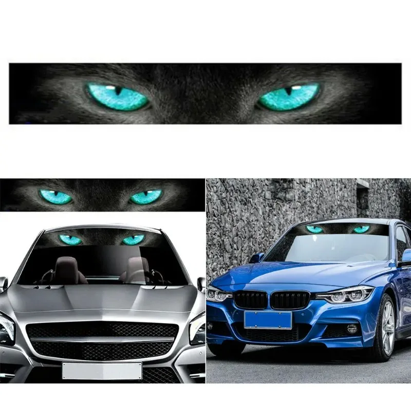 1PC 3D Effect Wild Beast Car Stickers Front Windshield Auto Banner Vinyl Decals for Window Sunscreen Automobile Decoration