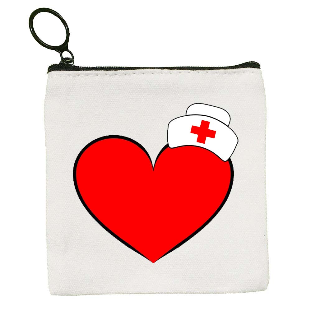 Medicine Art Nurse Life Red Heart ECG Hospital Design Coin Purse Zipper Wallet Key Bag Small Money Pocket Cute Kids Wallet Gift 2257c 5 35d68
