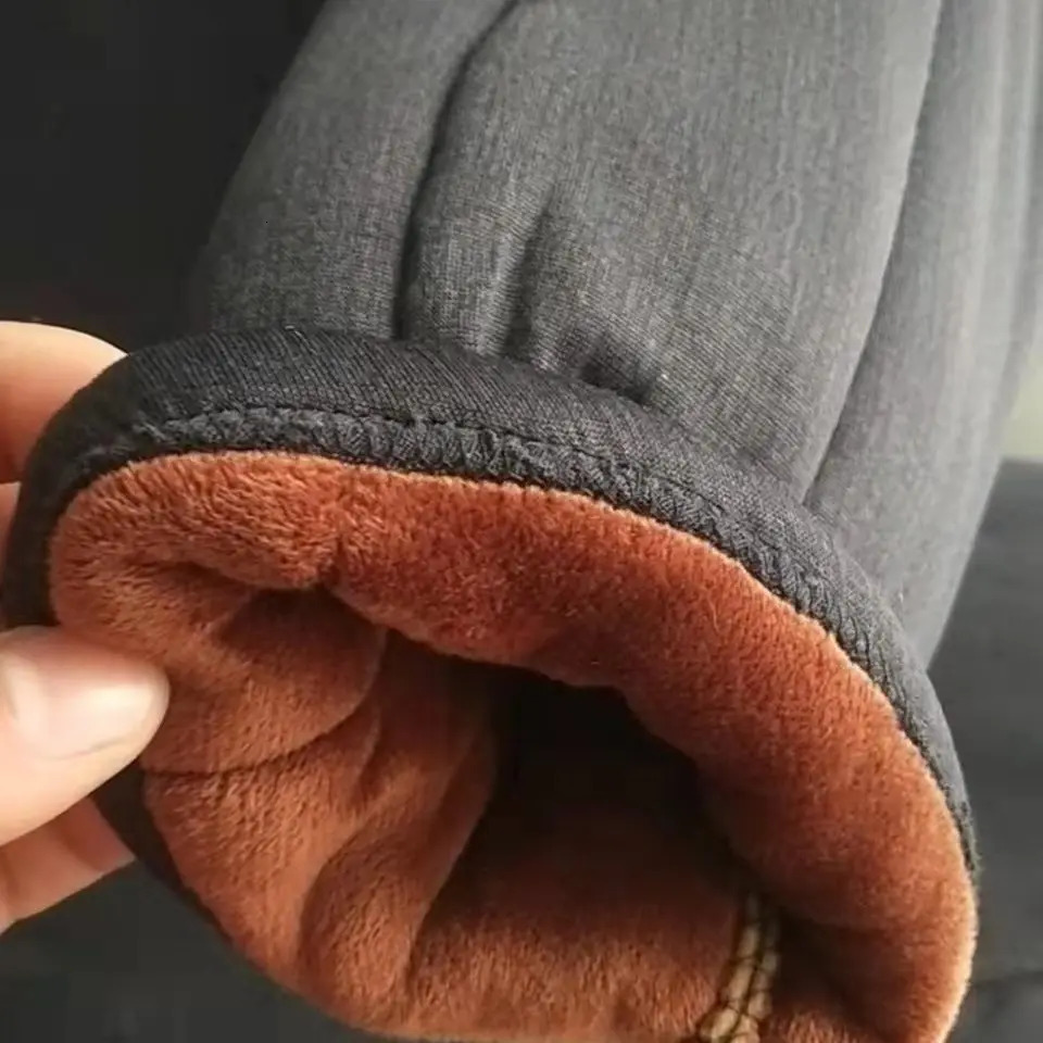 Thermal Underwear Men Winter Cold Stretch Warm Middle Aged Elderly Waist Protection Camel Hair Cottonpadded Trousers 241107Z