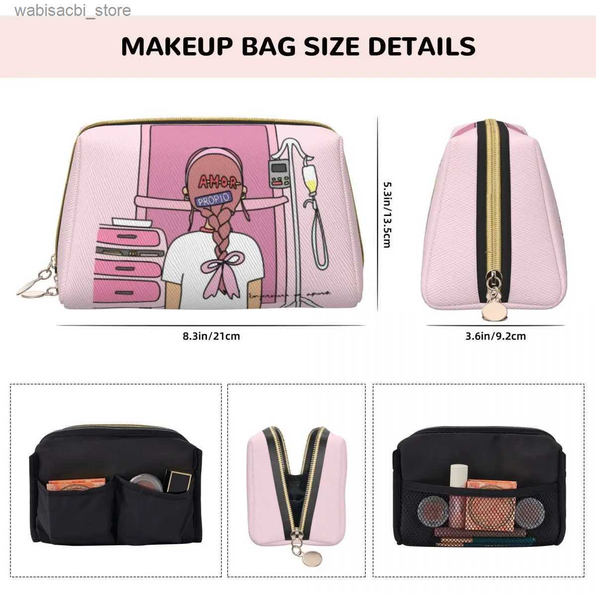Cosmetic Bags Enfermera En Apuros Leather Makeup Bags Trendy Large Capacity Cosmetic Bags Merch Woman Zipper Beauty Toiletry L49