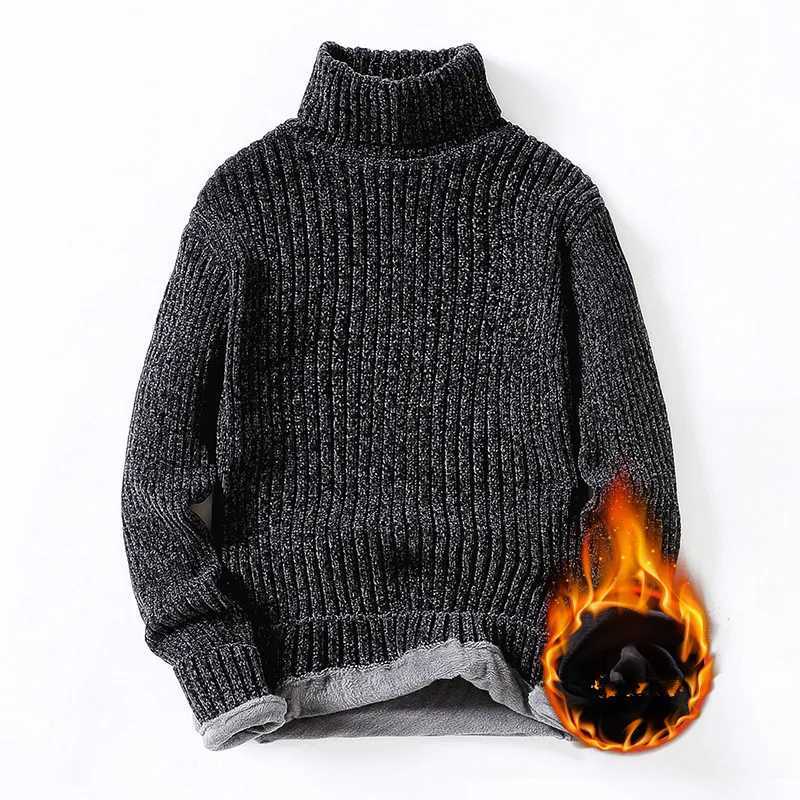 Autumn and winter new sweater mens casual turtle neck knitted mens loose solid color thick zipper mens fashion street clothing zipper mens W2411111