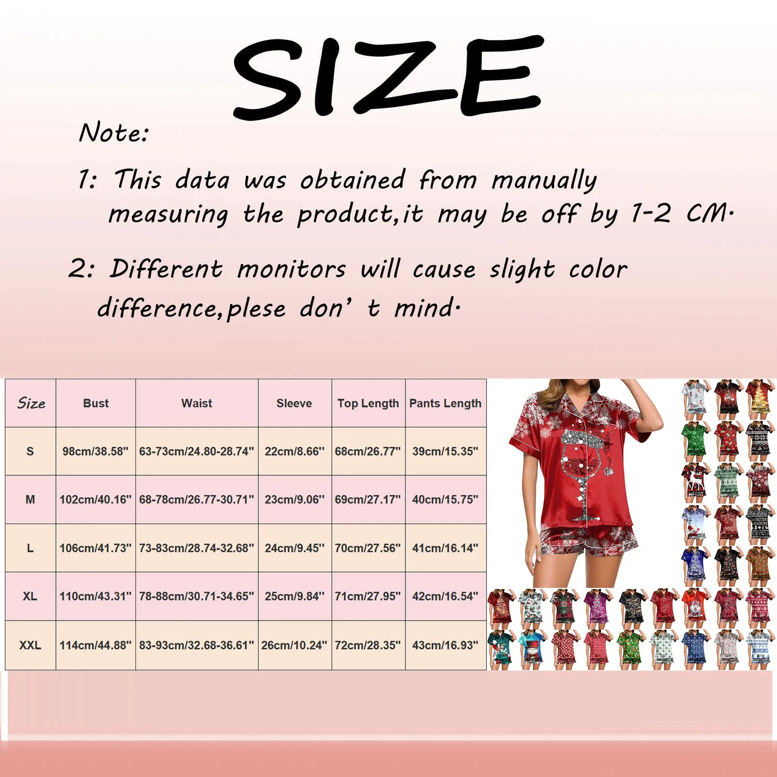 Women Wine Glass Print Christmas Pajama Sets Sleepwear Pyjama Button Down Tops Shorts Nightgowns Ladies Xmas Silk Satin Lingerie 241112