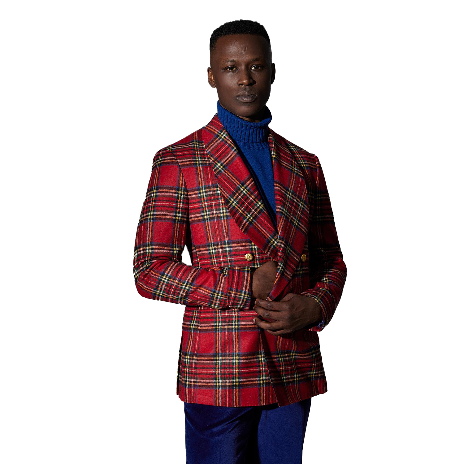 Vintage Men's Blazer Wedding Tuxedos Shawl Lapel Double Breasted Tartan Ceremony Formal Groom Wear Party Birthday Coat Custom Made