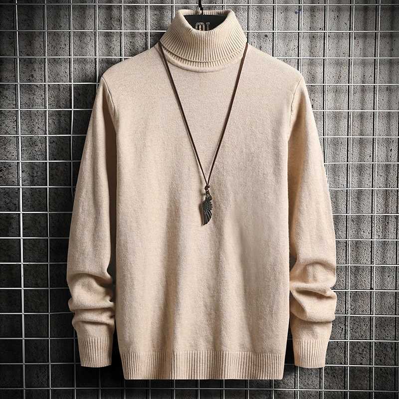 Fashionable mens solid color sweater turtle neck long sleeved knitted floral top suitable for warm mens slim fit clothing 5XL-M W2411111