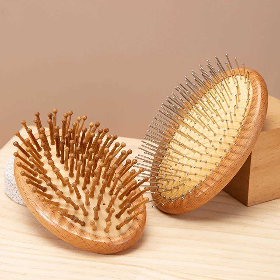 PCS/2pcs wooden comb professional health paddle pad hair loss massage brush scalp care bamboo comb W241112