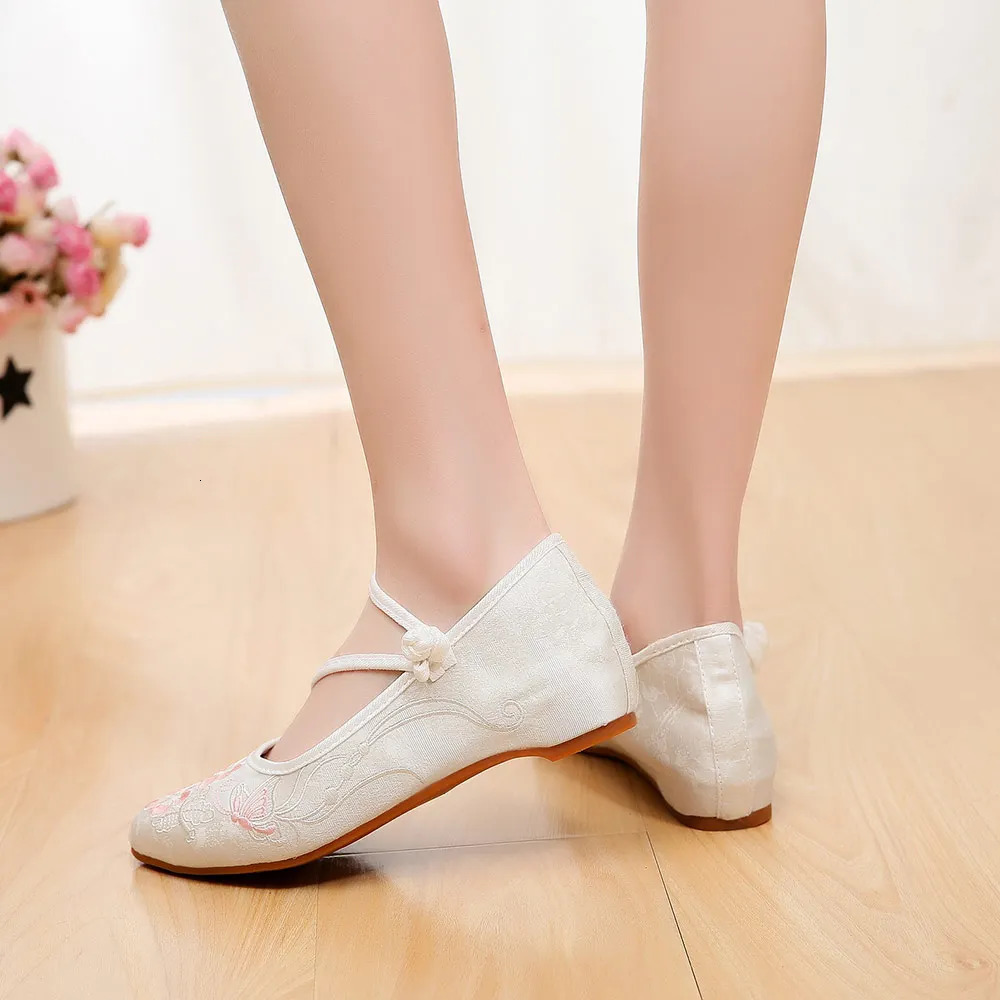 Veowalk Jacquard Cotton Fabric Womens Pointed Toe Ballet Apartment Comfortable and Casual Embroidered Flat Shoes for Womens Soft Ballet Performers 241