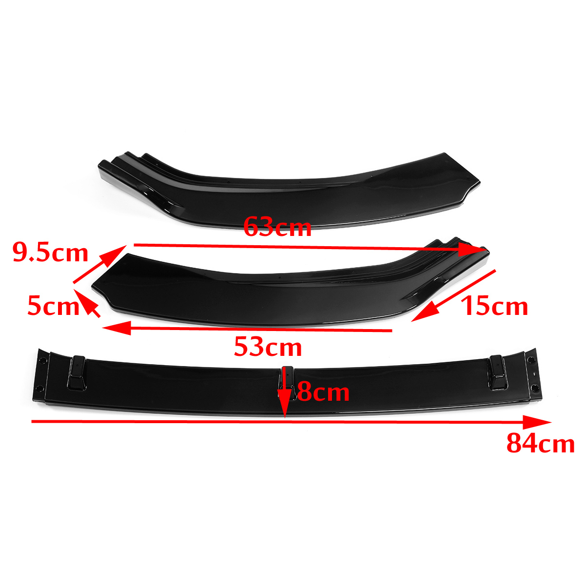 3x Car Front Splitter Spoiler Diffuser Guard Protector Cover VW For Golf 2014-2017 7 7.5 Bumper Lip
