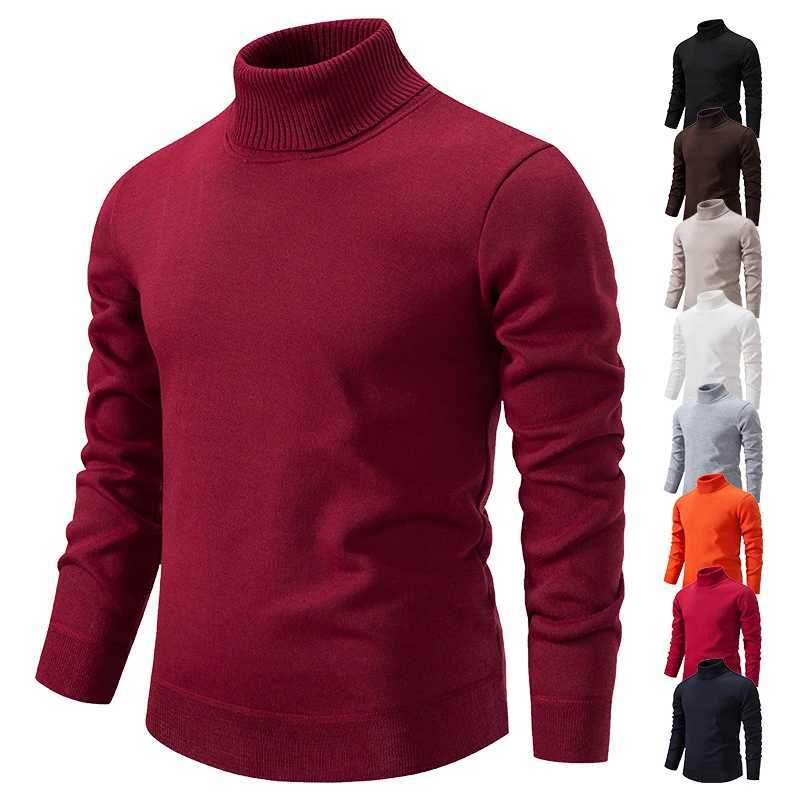 Winter Turtle Neck Sweater Mens Wool Knitted Floral Elegant Solid Clothing Luxury Warm Design Ultra Thin Fit Korean Knitted W2411111