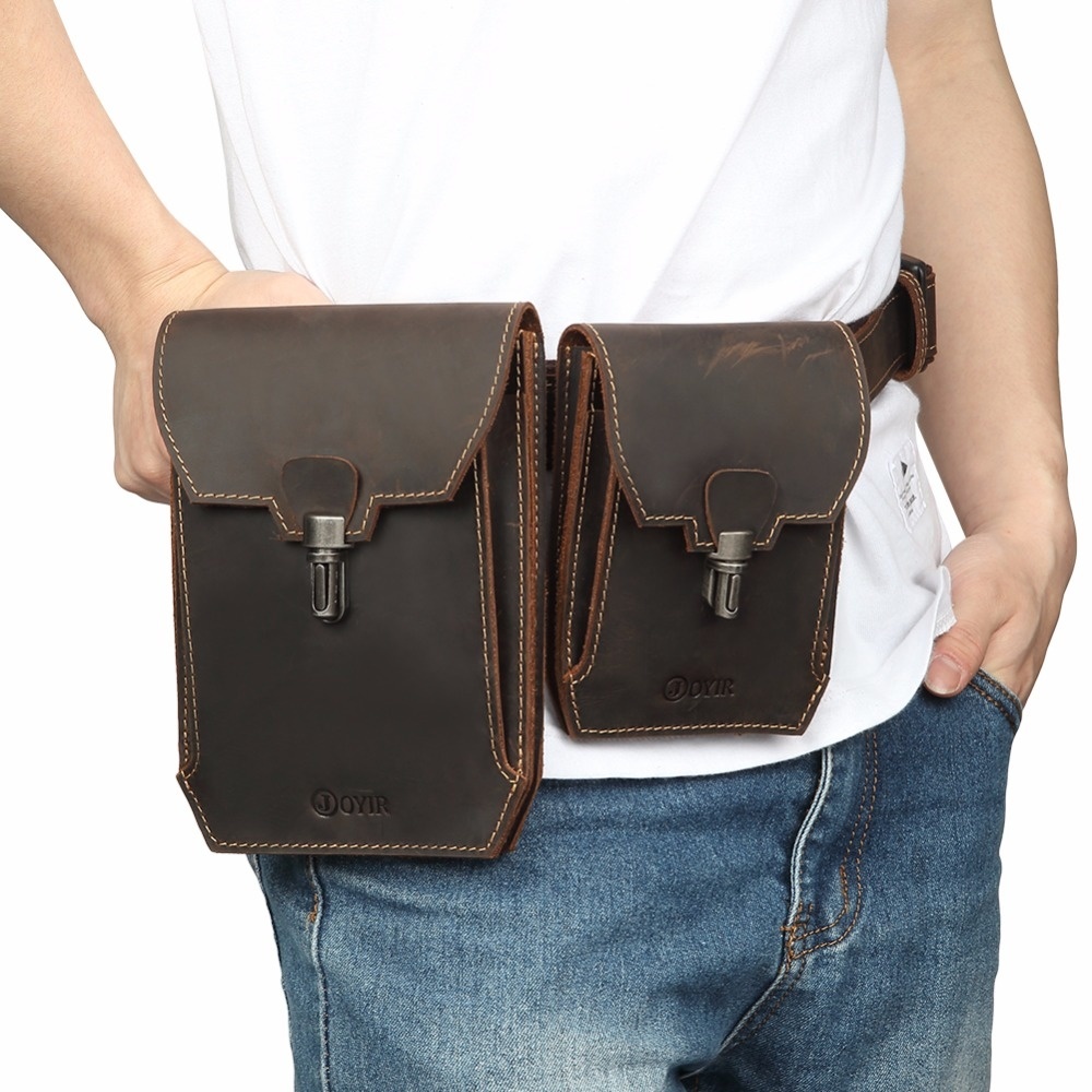 Summer Bag Men Chest Pack Casual Crazy Horse Leather Crossbody Double Waist Packs s Travel Male Vintage cc5f3