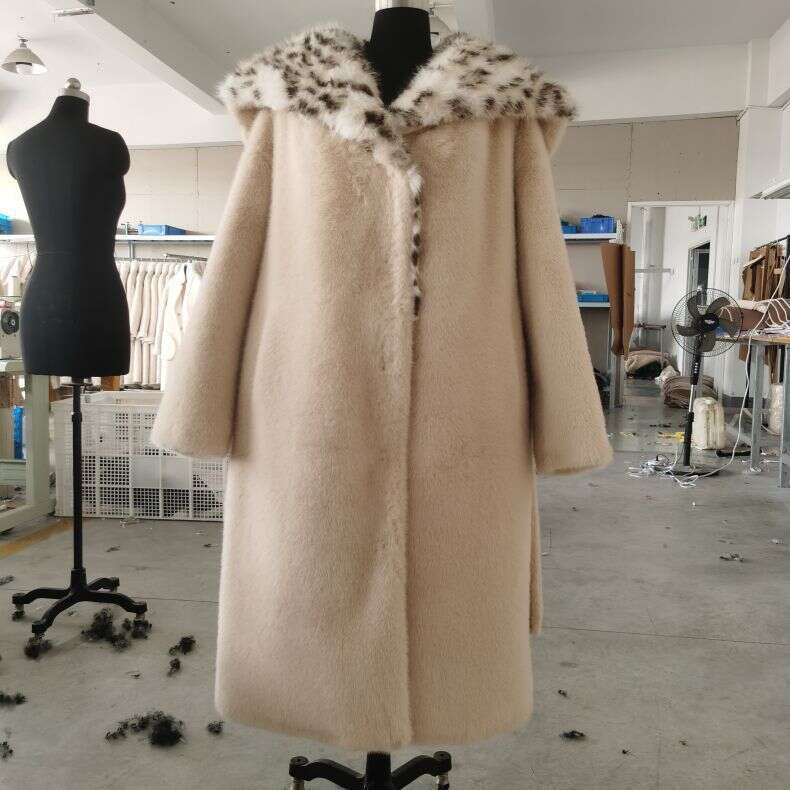 shanshi fur coat women Haining men's and women's mink imitation fox leopard print warm coat fur large