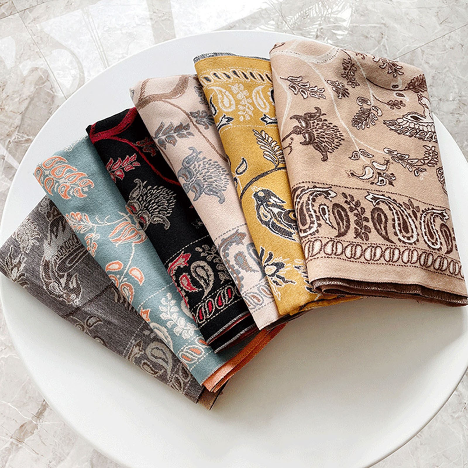 2023 New Women Elegant Print Scarf Winter Pashmina Shawls Cashmere Wraps Lady Warm Scarves Comfortable Long Scarf cbbbe 5 c8734