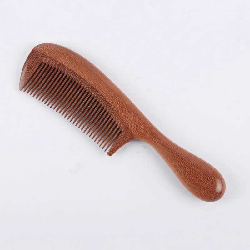 Hair comb anti-static and natural fragrance handmade wooden buffalo horn comb wide toothed comb W241112