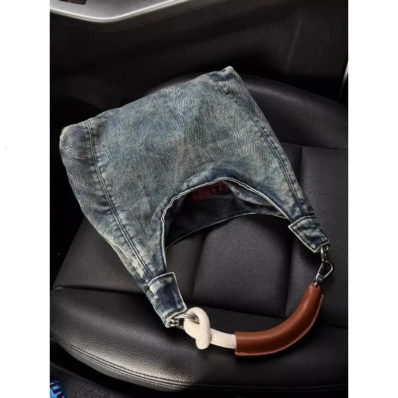 Gainny Y2k vintage denim handbag for women Korean fashion autumn fashion shoulder bag youth top handle handbag Harajuku 241111