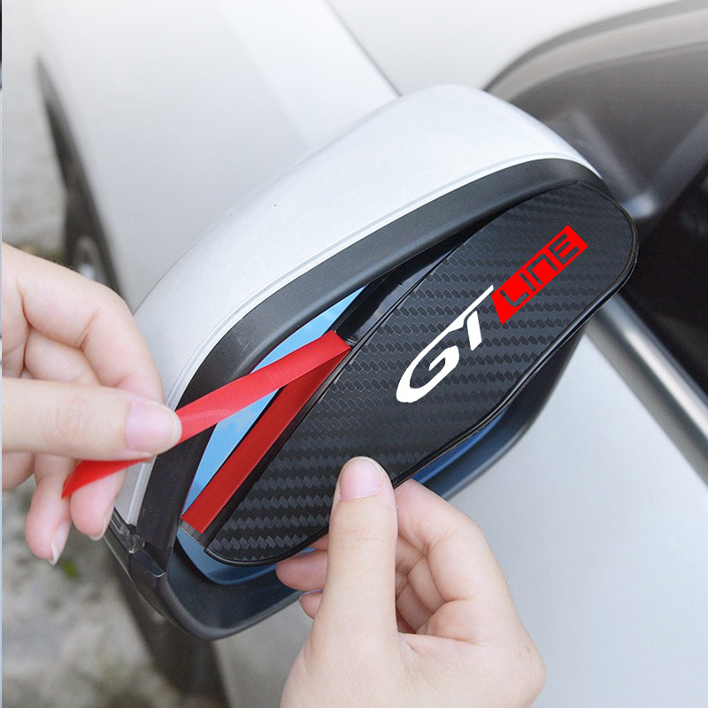 2pcs Car Rearview Mirror Rain Shield Eyebrow Cover Sticker for Peugeot GT GTI GTLINE 308 3008 106 108 306 206