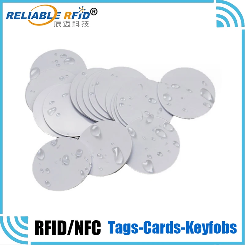 10PCS 25mm 125Khz RFID Tags T5577 Writable Stickers Proximity Cards Rewritable Backside sticker Adhesive card For RFID Copier