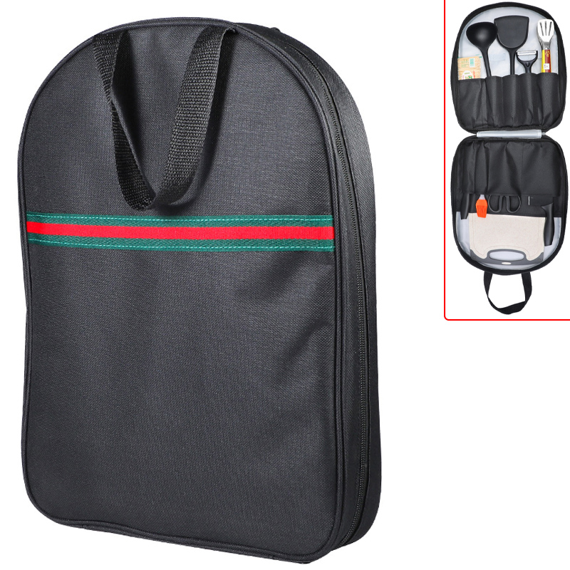 Durable Oxford 10 Slot Professional Kitchen Chef Knife Bag Travel Outdoor Carrying Carry Case Slicing Cleaver Storage Pocket