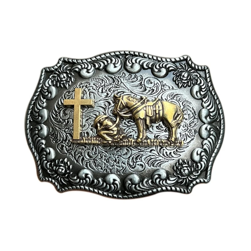 Western Cowboy Bull/Skull Belt Buckle Metal Multiple Color Rock Belt Link Buckle Unisex Belt Buckle DIY Supplies