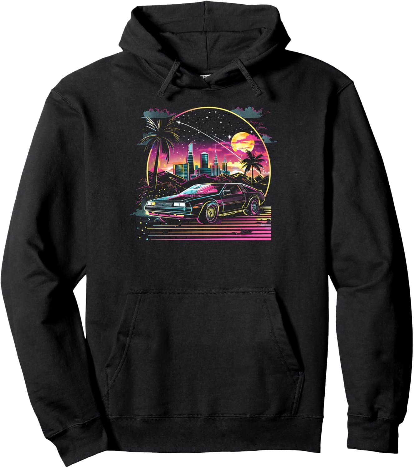 Hoodie for Mens Womens Retro Sunset Synthwave 80s Nostalgia Vaporwave Synth Pop Pullover Hoodie Graphic Hoodies sweatshirt cool