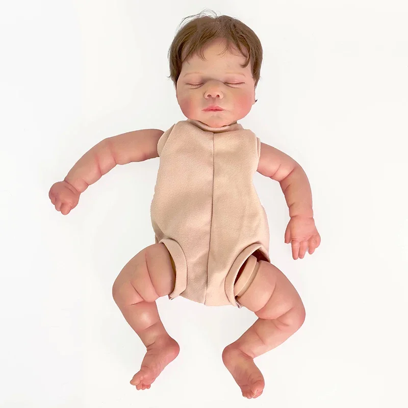 19inch 48cm Newborn Baby Reborn Doll Kit Baby Quinlyn Lifelike Soft Touch Already Painted Unfinished Doll with Hand Root Hair