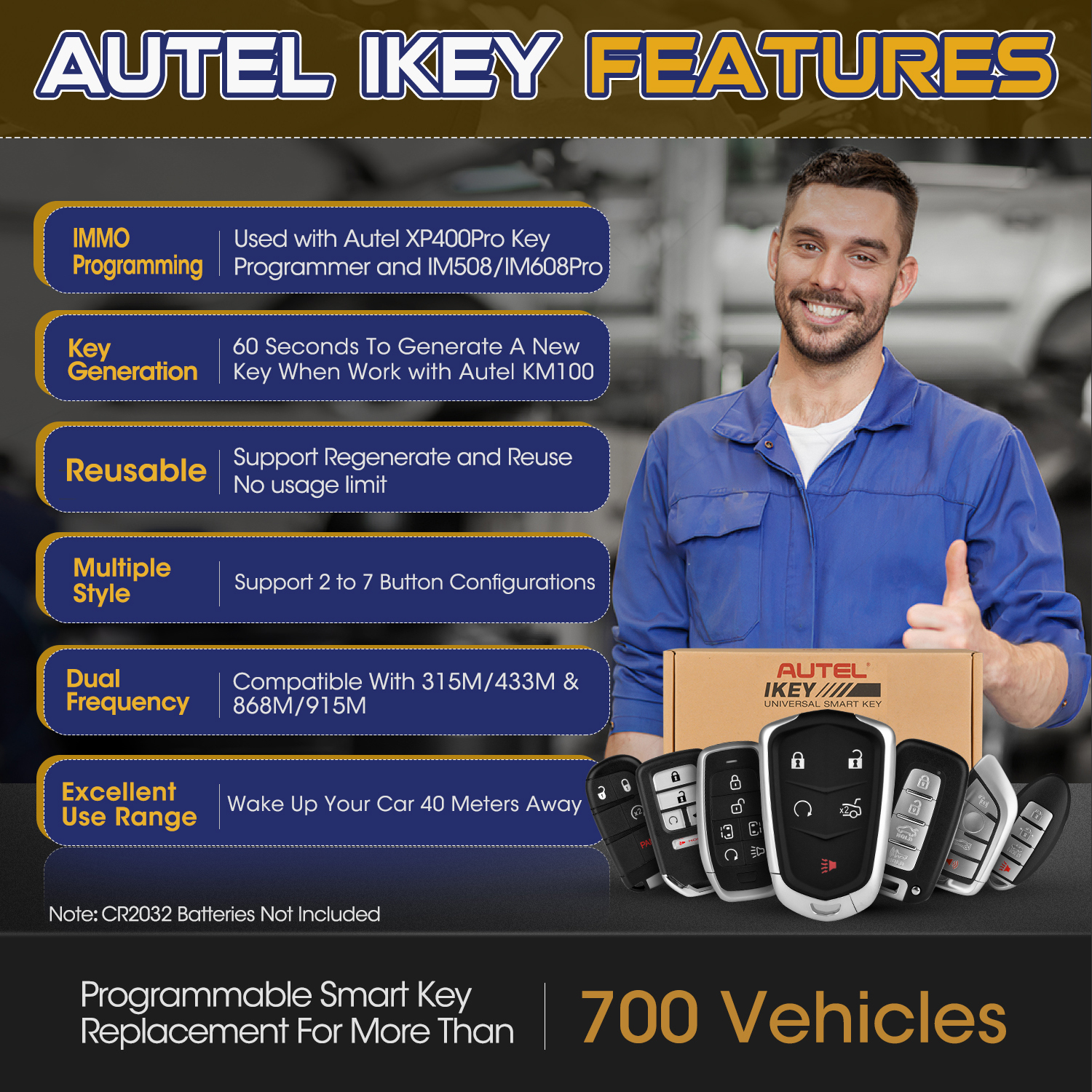 Autel Car Universal Smart Key Autel Remote Key for MaxiIM KM100 IM508 IM608 Programmer IKEYAT004AL IKEYAT005AL IKEYAT006AL