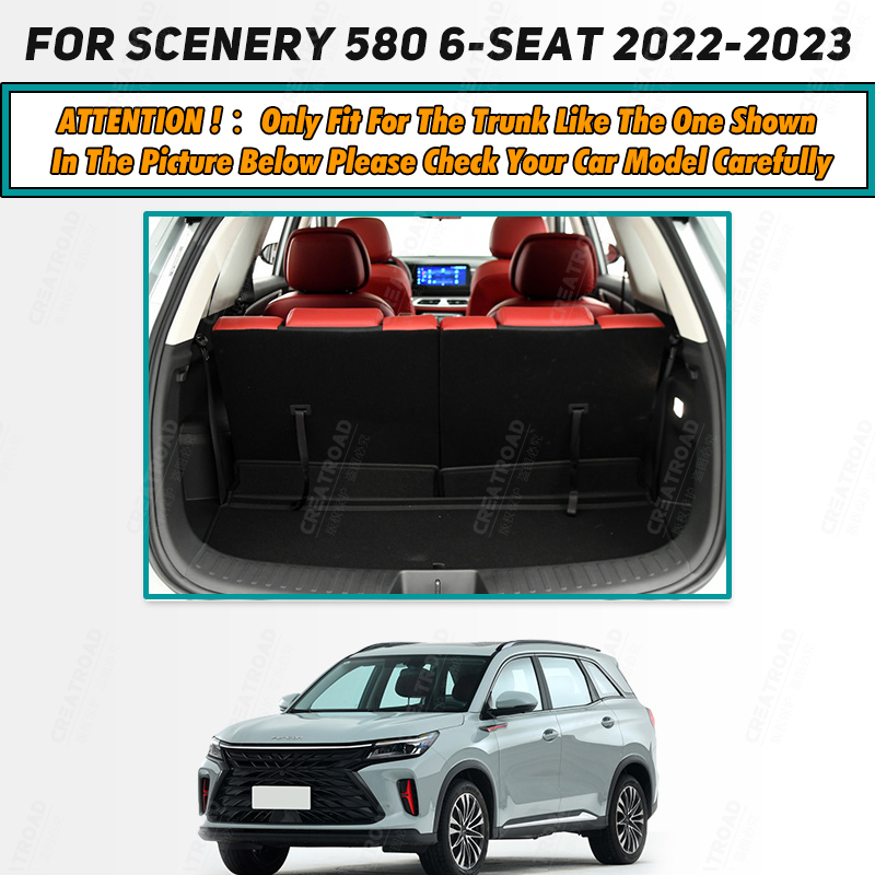 Auto Full Coverage Trunk Mat For Dongfeng Scenery 580 6-Seat 2022 2023 Car Boot Cover Pad Interior Protector Accessories 22060