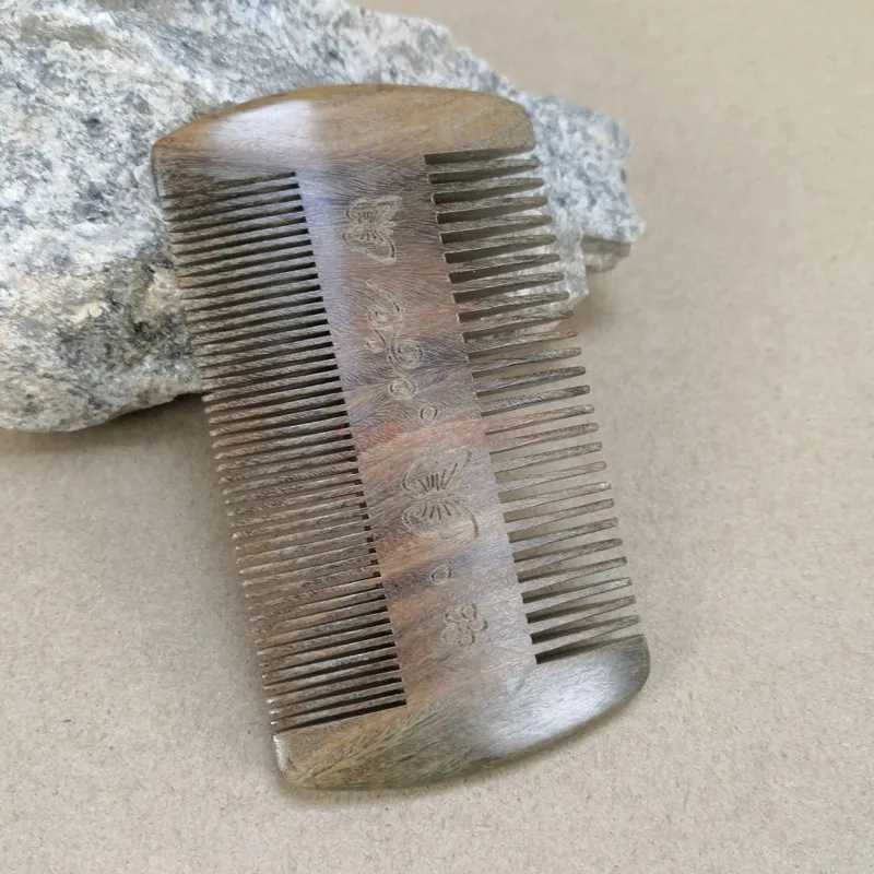 Wooden comb sandalwood comb scraping head scorpion tooth comb green wood hair W241112