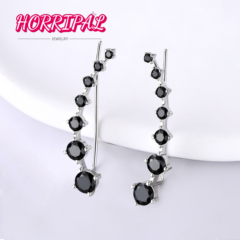 HORRIPAL DVVS1 White/Black Moissanite Earrings S Sterling Sier Cool Earrings Gift for Women GRA Certified Pass Tester 100% 75fb1