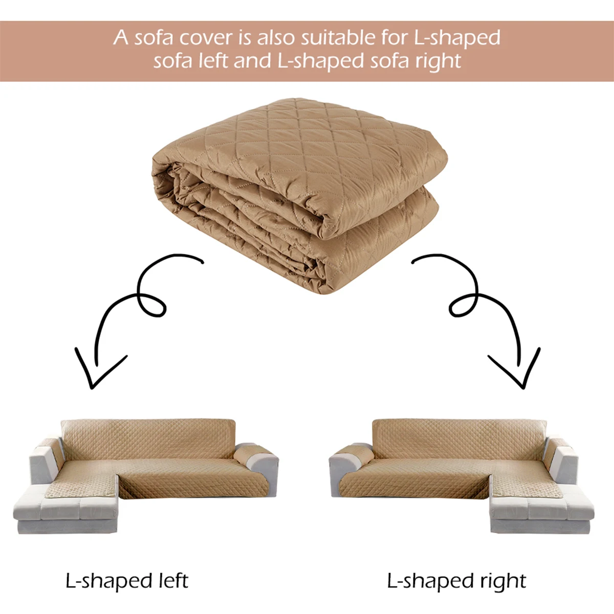 Sofa Slipcover L Shape Sofa Cover Reversible Sectional Couch Cover Anti-Slip Waterproof Furniture Protector Covers for Pet Kids