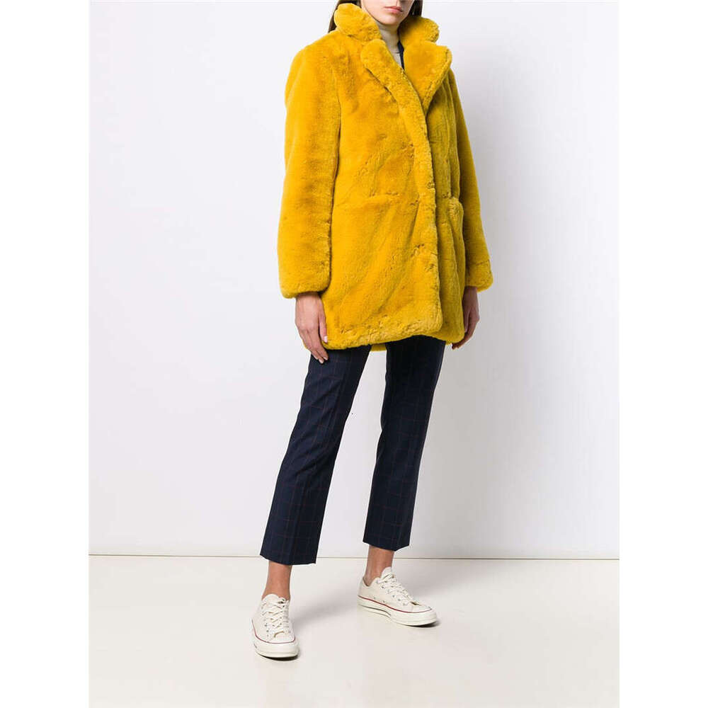 shanshi fur coat women Newly launched women's mid to long faux fur jacket loose plush soft lambskin warm jacket