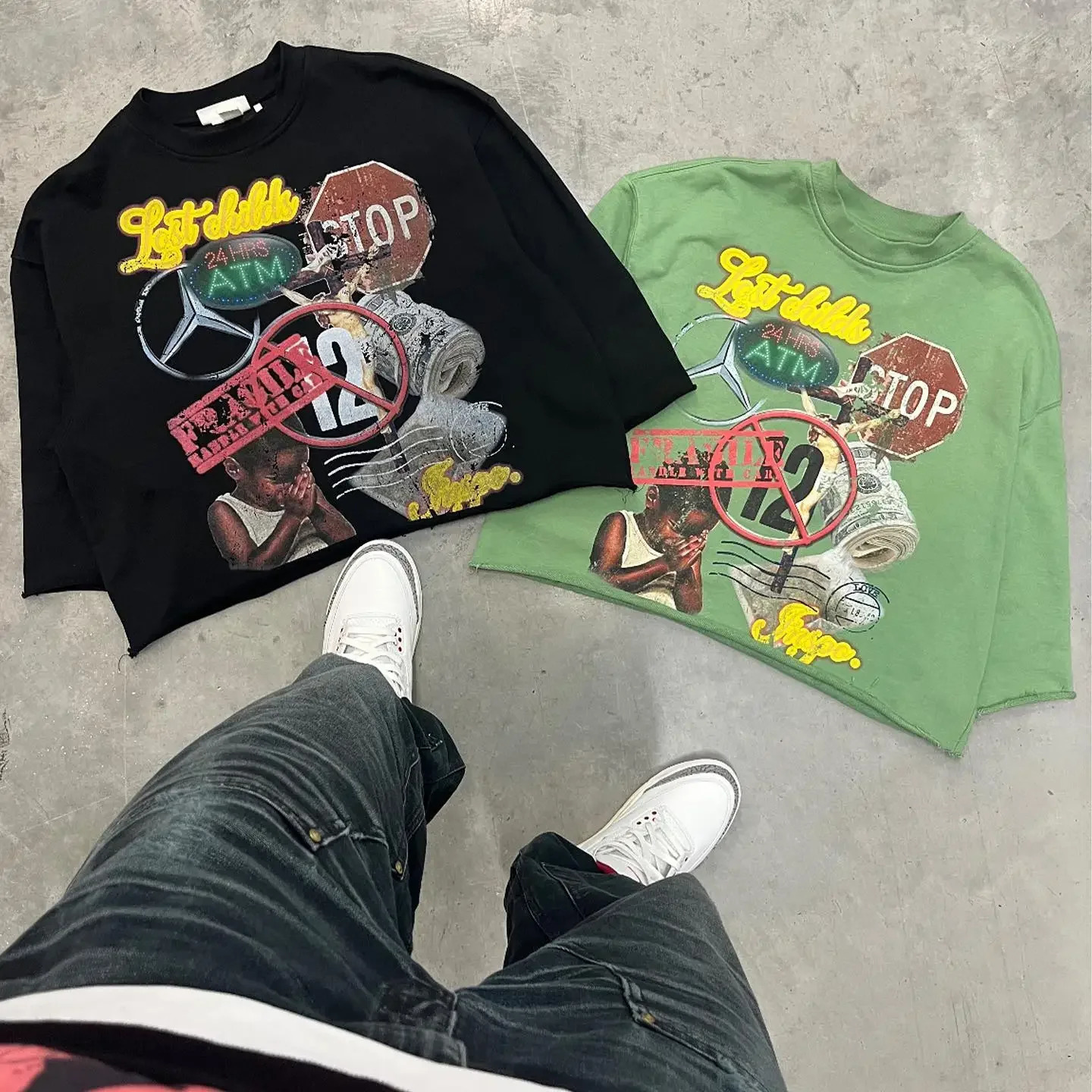 Y2k Street Trend Mens and Womens Hip Hop Graffiti Large Pattern Printing Shirt Harajuku Fashion Extra Large Loose T-shirt 241112