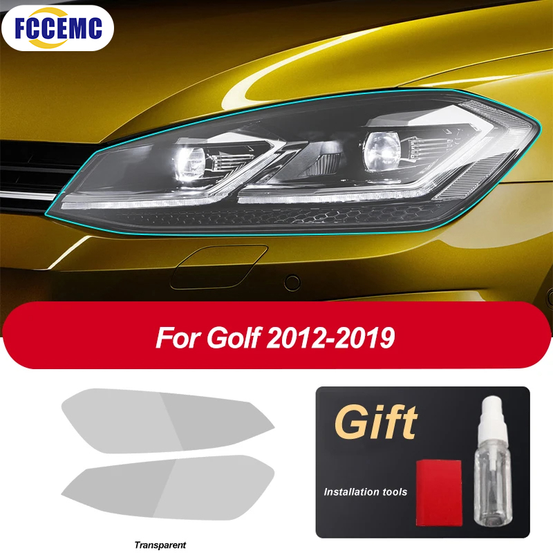Suitable For VW Golf 7 2012-2019 HD Car Headlight Tint Protective Tailight TPU Sticker Decor Film Accessorie