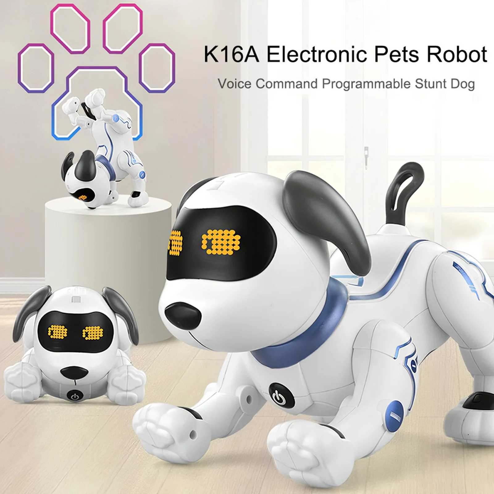 Electric/RC Animals RC Robot Dog Electronic Walking Dog Intelligent Touch Remote Control Pet Dog Toys Childrens Toys Boys and Girls GiftsL2404