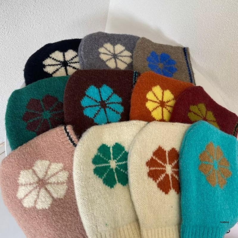 Knitted Ear Flap for Female Girl Winter Warm Balaclava Scarf Women Crochet Neck Cover Hat Teens Soft Hooded Cap