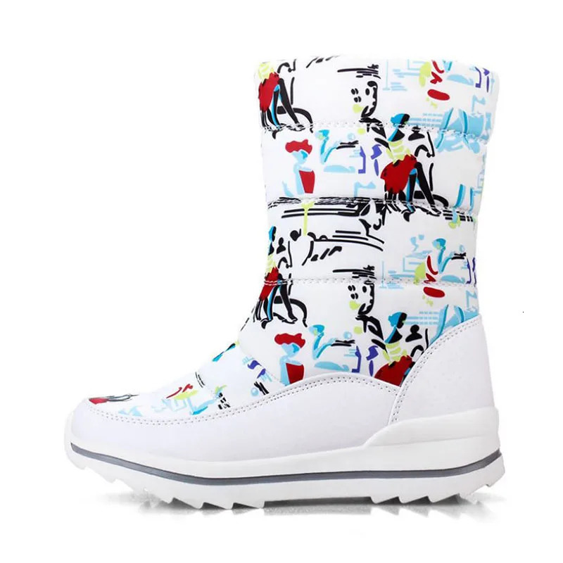 Outdoor NonSlip Snow Boot Winter Warm Thick Ski With Plush Fur Zipper Waterproof Mid Calf Hiking Travel Sport Boots 241112