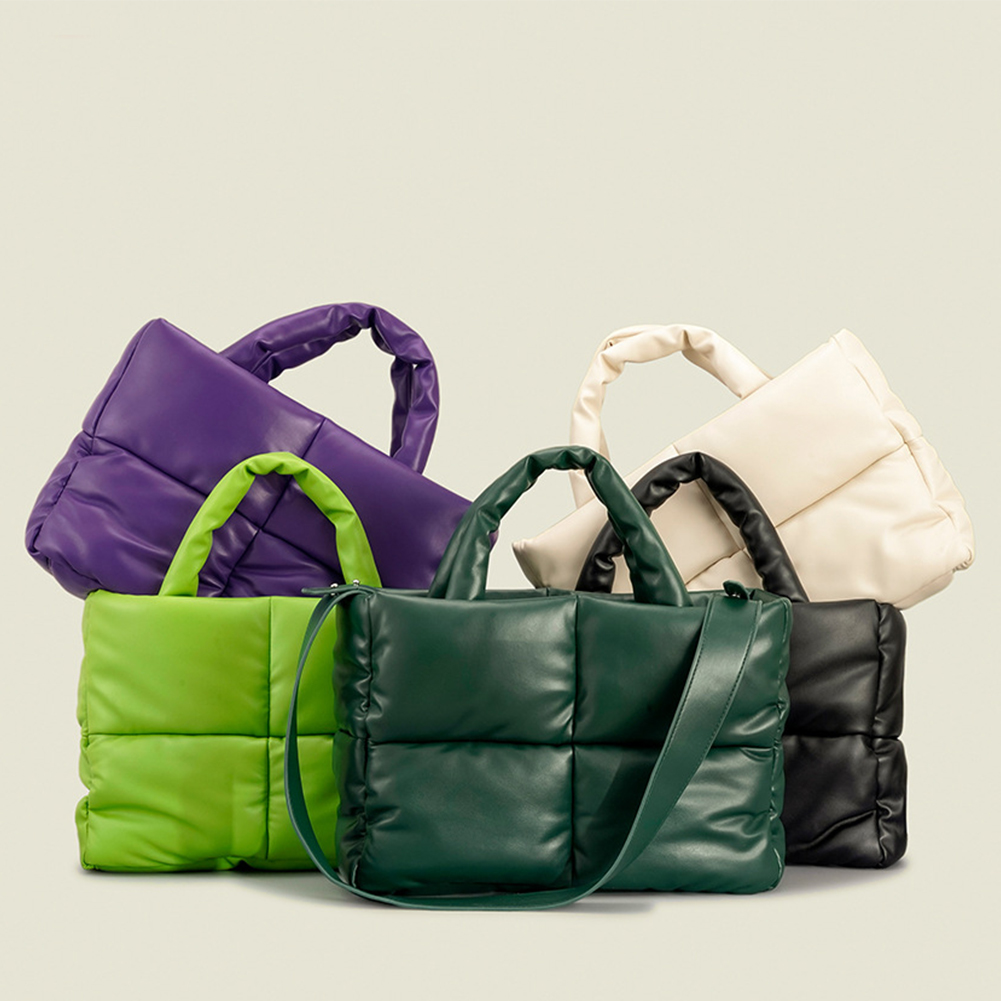 Fashion Large Tote Padded Handbags Designer Quilted Women Shoulder Bags Luxury Nylon Down Cotton Crossbody Bag Winter Purse 2023