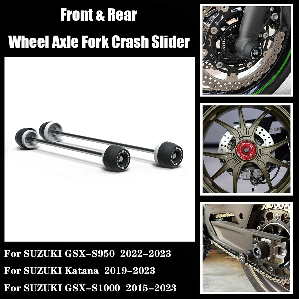 For Suzuki GSX-S950 GSX-S1000 F Y Z GT FT FZ KATANA / 2015-2023 Front Rear wheel Spindle Crash Protection