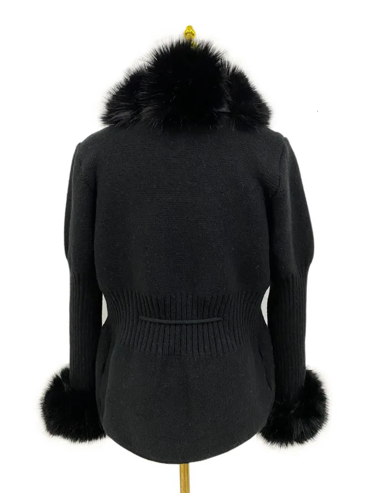 ZADORIN Fur Cardigan Knit Winter Sweater Women Elegant Detachable Belt White Pink Black Womens Korea Style 241111