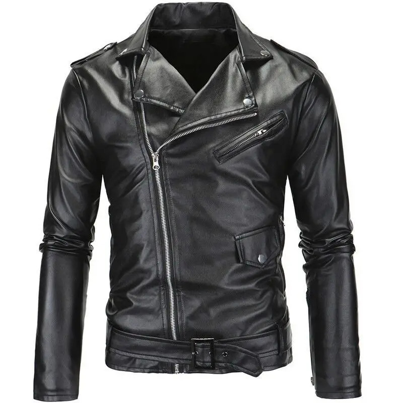 2023 Spring Autumn Plush Leisure Fashion Men Leather Coat Slimming Motorcycle Wear 241108