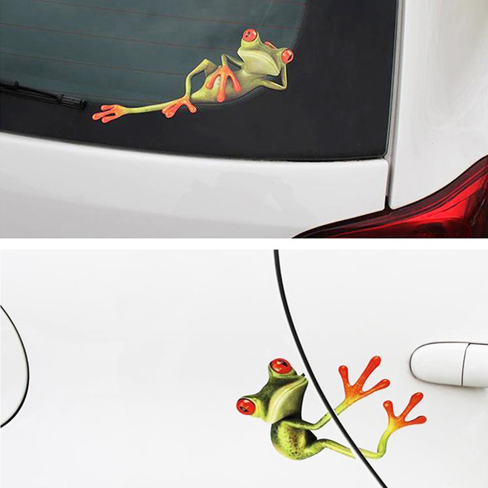 3D Frog Car Sticker Auto Decal Computer Stickers Laptop Self-adhesive Frogs Shape Skateboard Decor